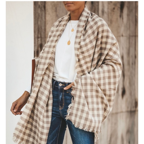 Plaid Blanket Scarf - Picture 4 of 8